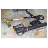 Worx Trimmer & Blower, Battery Charger, 20V Battey