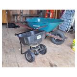 Broadcast Spreader, Yardworks Wheelbarrow