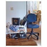 Topps Baseball Cards, Rolling Cart, Office Chair