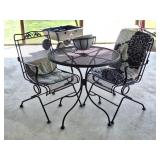 Wrought Iron Table & 2 Chairs, Hanging Basket
