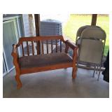 Wood Entry Bench, 4 Folding Chairs