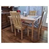 Kitchen Table & 4 Chairs, Wood Potato Bin