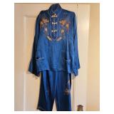 Vintage Asian Dragon Silk Pajama Set