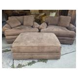 Rainbow Furniture 2 Arm Chairs & Ottoman