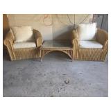 Pier 1 Imports Wicker Chairs, Wicker Coffee Table