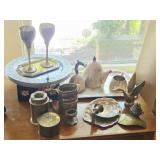 Beehive MCM Tea Set, Brass, Duck Paperweight