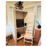 Workstation Armoire, Chair, Acer Computer Monitor