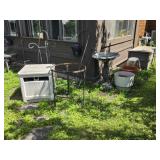Suncast Hose Reel & Deck Box, Bird Bath