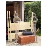 Brass Parrot Sculpture, Vintage Pagoda, Trunk