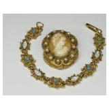 Florenza Jewelry: Cameo & Link Bracelet