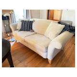 Furniture Row Sofa, Wicker Cubes, Reading Lights