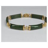 14K Gold & Nephrite Jade Bracelet