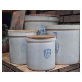 4 UHL Acorn Wares Stoneware Pottery Crocks