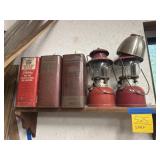 2 Coleman Lanterns Model 200A, Vint. Gas Cans