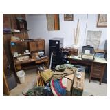 5 File Cabinets, Desks, Smith Corona Typewriter