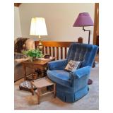 Rainbow Furniture Swivel Rocker, End Table, Lamps