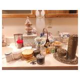 Vintage Vanity Set, Baskets, Nail Kit, Scale