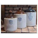 3 UHL Acorn Wares Stoneware Pottery Jugs
