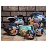 Ransburg Hand-Painted Pottery, Black & Green