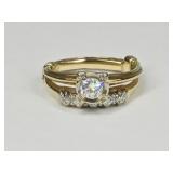 5.08 Grams 14K Gold Diamond Wedding Ring Set