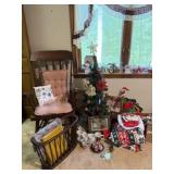 MCM Magazine Rack, Rocking Chair, Christmas Decor