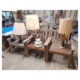 3 Wood Deck Chairs, Quoizel Sunflower Shade