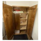 Locking Wood Cabinet, Gun Cleaning Supplies