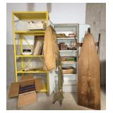 Vintage Metal Cabinet, Ice Skates, Hunting Gear