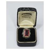 Antique Pink Stone Filigree Ring, 3.74 Grams