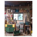 Metal Cabinet, Yard Tools, Scotts Spreader