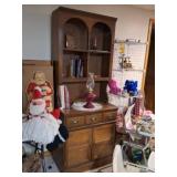 Lea Furniture Bookcase Hutch Cabinet, Oil Lamp