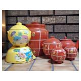 Ransburg Hand-Painted Pottery, Orange & Yellow