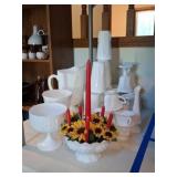 28 Pc Milk Glass Collection