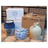 UHL Collectors Society Pottery: Bank, Butter Churn