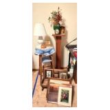 Enamel Pot, Stool, Wood Plant Stand, Figurines