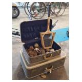2 Vintage Skyway Luggage, Vintage Baseball Gloves