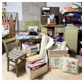 White Sewing Machine, Vanity, Chest, Fabric
