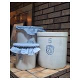 3 UHL Acorn Wares Stoneware Pottery Crocks