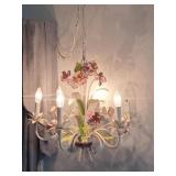 Tole Floral Hanging Chandelier