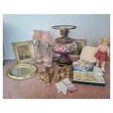 Budoir Lamps, Ideal Doll, Chalkware Cherubs