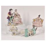 5 Vintage German Dresden Porcelain Figures