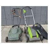 2 Electric Mowers: Greenworks