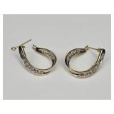 3.95 Grams 14K Gold & Diamond Earrings