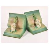2 Roseville Pottery Gardenia Bookends, #659