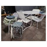 Metal Patio Table & Chairs, Plant Stands