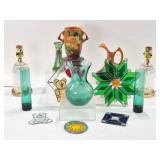 2 Crystal Zajecar Boudoir Lamps, Roseville Pottery