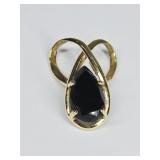 2.2 Grams 14K Gold & Onyx Slide Pendant