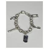 1.13 OZT Sterling Silver Gucci Charm Bracelet
