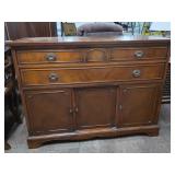 Vintage Buffet, Candles, Linens