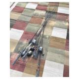 7 Fishing Rods, Reels: Zebco, Shakespeare